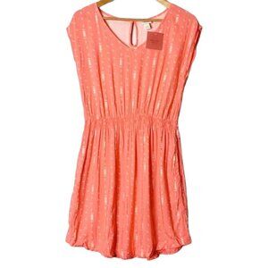 [L] NWT Coral Peach Sleeveless Dress With Pockets Large Mossimo Lightweight